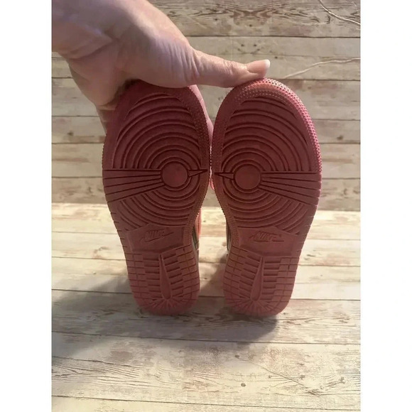 Nike Air Jordan 1 Mid Size 4.5Y Black Jump Man Two Tone Pink Black Swoosh - Picture 11 of 12